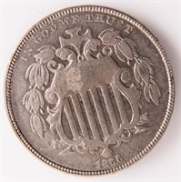 Coin 1866 With Rays Shield Nickel Choice BU