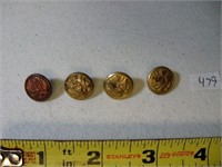 4 Pc WWII Military Buttons