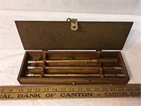 Old Wooden Gun Cleaning Kit