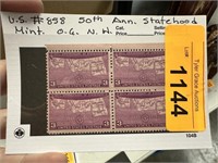 #858 50TH ANN STATEHOOD STAMP BLOCK OG NH