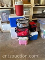 LOT OF 8 COOLERS