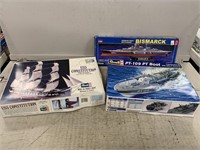 (3) Model Ship Kits