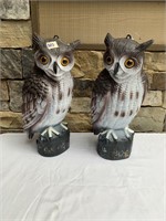 2 Plastic Owls