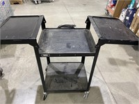 Compact Steel Computer Cart W/ Outlet &