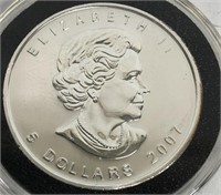 2007 Canada $5 Maple Leaf 1 oz. Silver Coin
