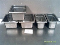 Lot of 5 Stainless Food Containers