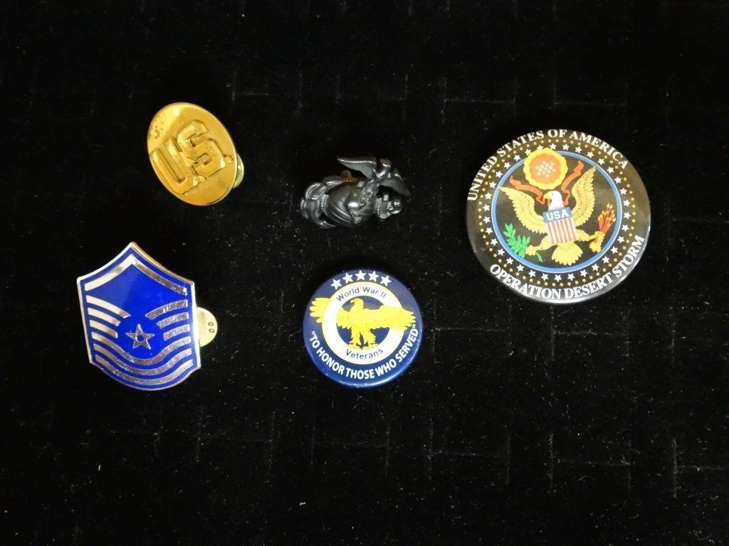 Vintage Military Pins /  Buttons