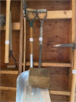 2 shovels & axe