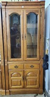 Broyhill Oak Style Cabinet w/ Glass Doors