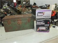 Small battery charger and toolbox