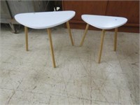 PAIR MID CENTURY MODERN SIDE TABLES 17.5"T X 23"W
