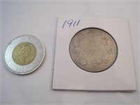 Canada 50 cents 1911 scratch
