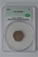 1869 Indian Head CAC AU50BN