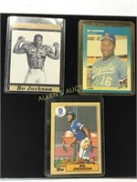 3- 1987 BO JACKSON ROOKIE CARDS