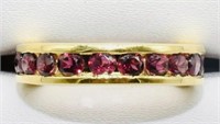 925 Sterling Silver Gold Plate 2.70cts Garnet Ring