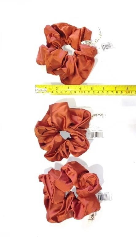 3 XL Faux Silk Satin Scrunchies