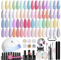 Gel Nail Polish Kit with UV Light, 32 Colors