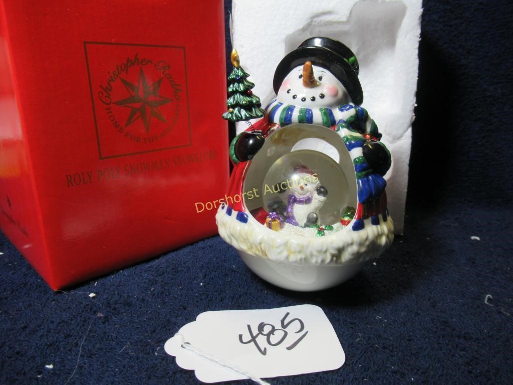 CHRISTOPHER RADKO - ROLY POLY SNOWMAN GLOBE -