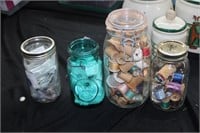 Lot of Glass Jars & Contents