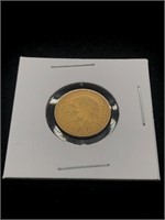 24K Gold Antique 1918 Dos y Medio 2.5 Pesos Coin