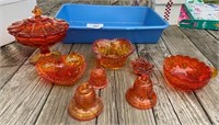 Orange Collector Glass, Lidded Candy
