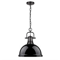 $112  Duncan 1-Light Black Pendant w/ Black Shade