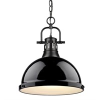 $112  Duncan 1-Light Black Pendant w/ Black Shade