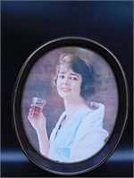 COCA COLA TIN SERVING TRAY FLAPPER GIRL VINTAGE AN