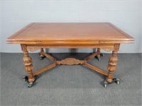 Oak Dining Table W/ Pullout Leaves - 1930's