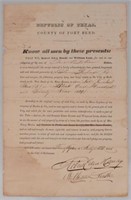 1838 Republic of Texas Document-Notable Texians