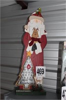 Wood Standing Santa Christmas Countdown - 33"