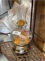 Vintage Glass Floral Music Box
