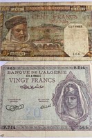 WW2 era Currency Algerian Francs 1942