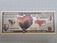Airborne million dollar banknote