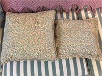 2 Beige Flower Pillows