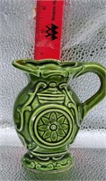 Vintage Green Glaze Ceramic Pitcher