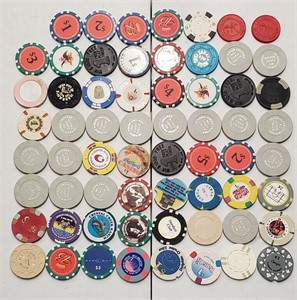 63 Mixed Foreign, Cruise, Indian, Vintage Chips