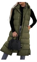 NEW $120 (M) Women's Long Quilted Vest
