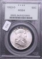 1953 D PCGS MS64 FRANKLIN HALF DOLLAR