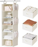 Pipishell Closet Organizer 6-Shelf  White
