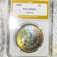 1882 Morgan Silver Dollar PGA - MS64+ ROLL END