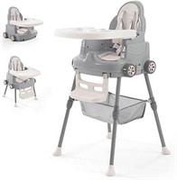 (P) Baby High Chair,Adjustable Convertible 3 in 1