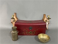 Brass Knick Knacks, Candle Holders and Box