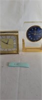 Vintage Seiko and Bulova desk clocks