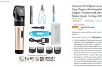 Ceenwes Pet Clippers Low Noise Professional Dog