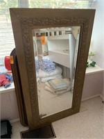 LARGE ANTIQUE FRAMED WALL MIRROR