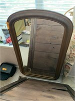LARGE ARCHED FRAMED WALL MIRROR