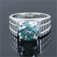 APPR $3750 Moissanite Ring 4.55 Ct 925 Silver