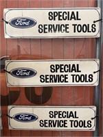 3 x Ford Special Service Tools Masonite Signs
