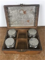 Tobacco Box w/ 4 Jars and Lids